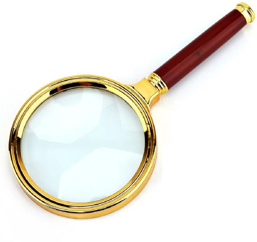 Protos Hand Held Wooden 70 mm Magnifying Lens Glass 10x...