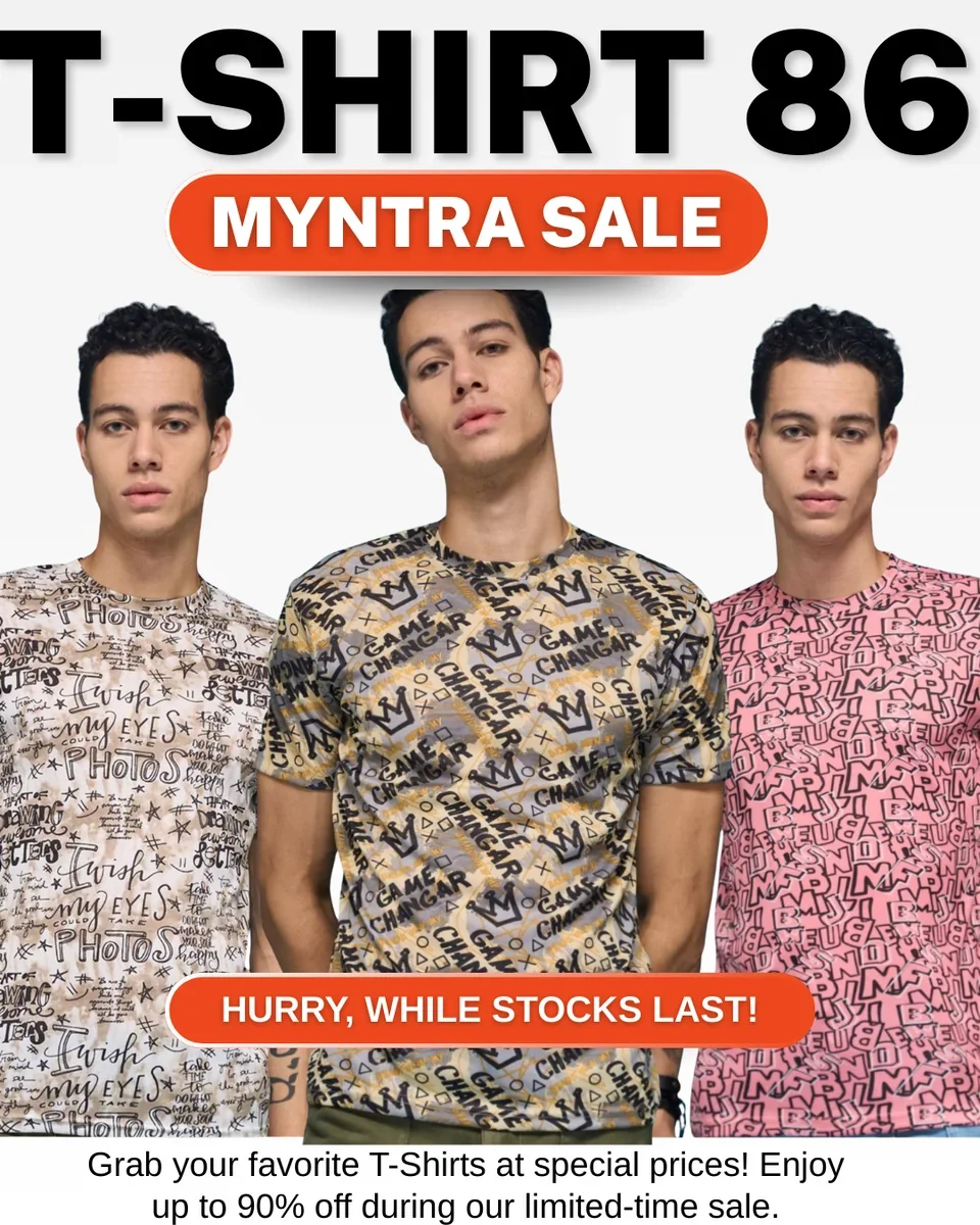 Slim-Fit T-shirt at over 90% OFF—grab it for just ₹86 today.