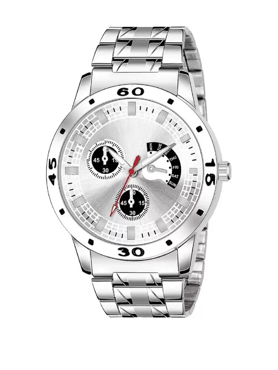 Men Stainless steel strap Silver watch - Best Price ₹212 at Myntra