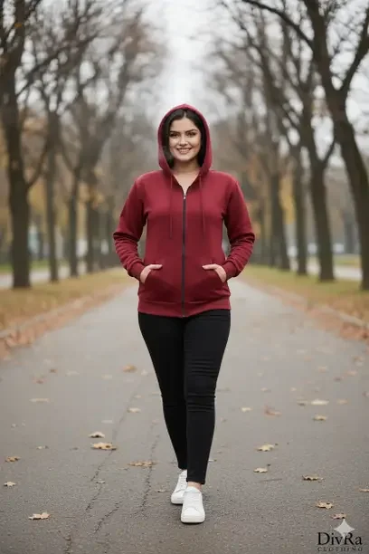 DivRa Clothing Women Full Sleeve Solid Hooded Sweatshirt - Best Price ₹389 at Flipkart