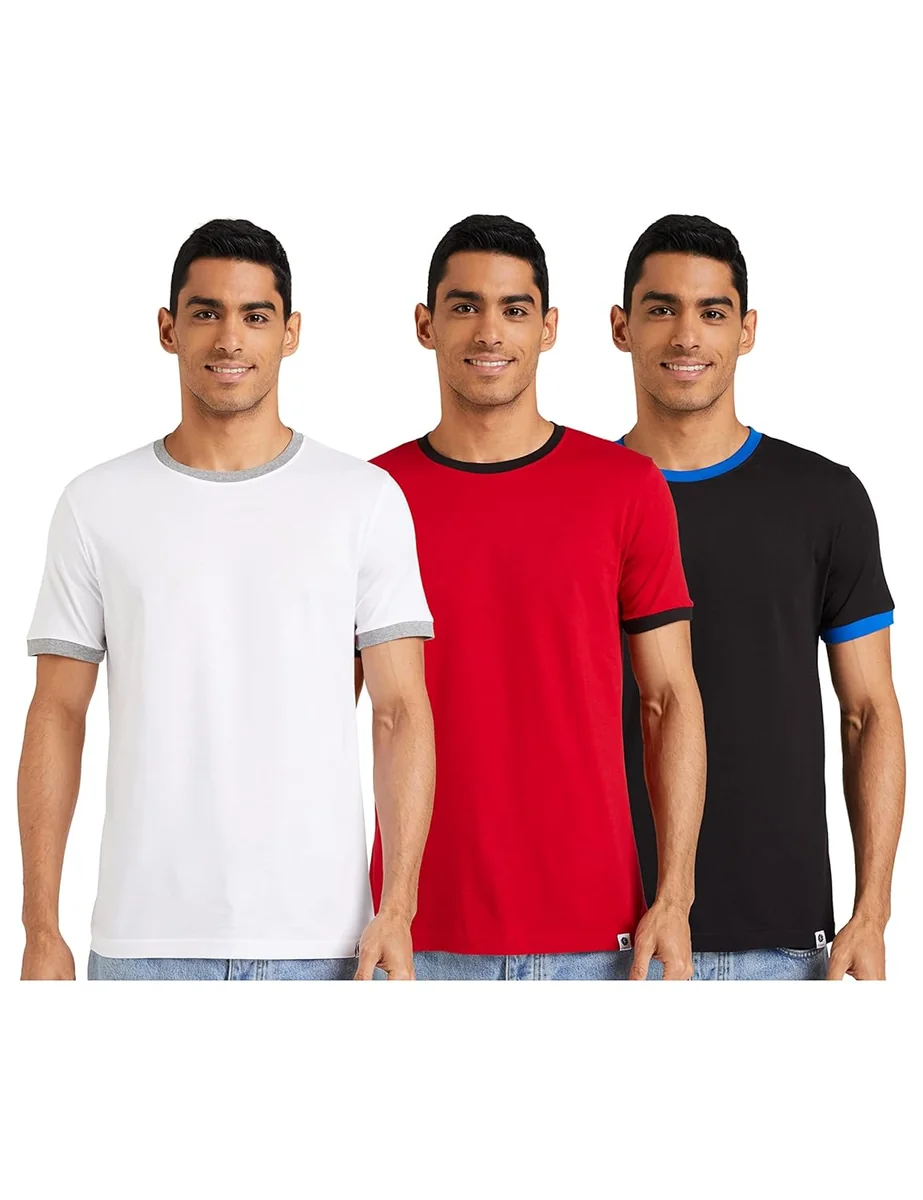 Amazon Brand - Symbol Men Solid Cotton T Shirt | Plain | Round Neck | Half Sleeve - Regular Fit | Combo Pack of 3 (Available in Plus Size) - Best Price ₹249 at Amazon