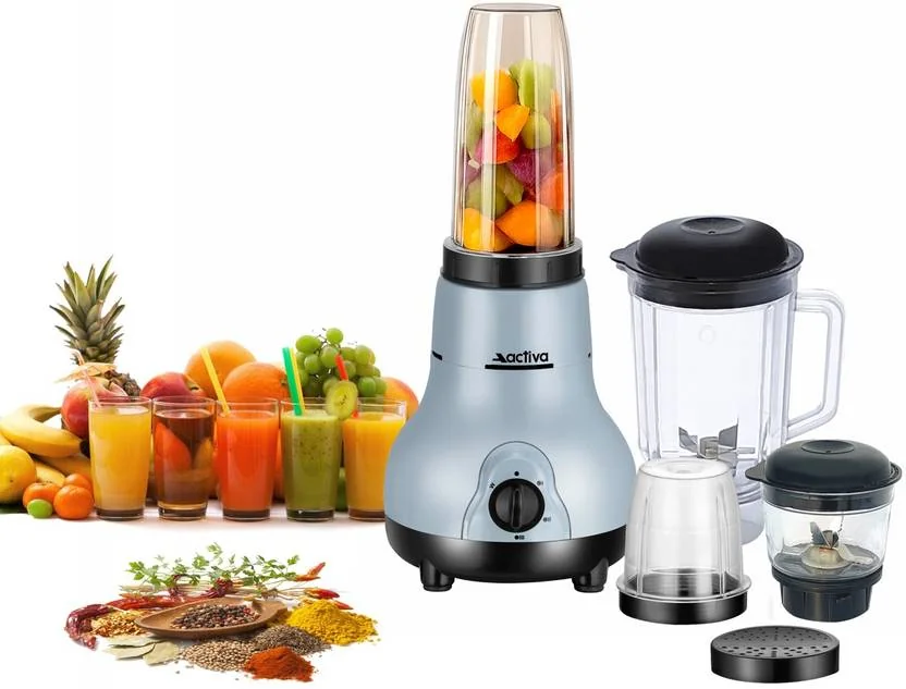 ACTIVA 4 Jars 500 W Juicer Mixer Grinder  (Easy Mix Nutri | 4 Jars | BLACK AND GRAY) - Best Price ₹1537 at Flipkart