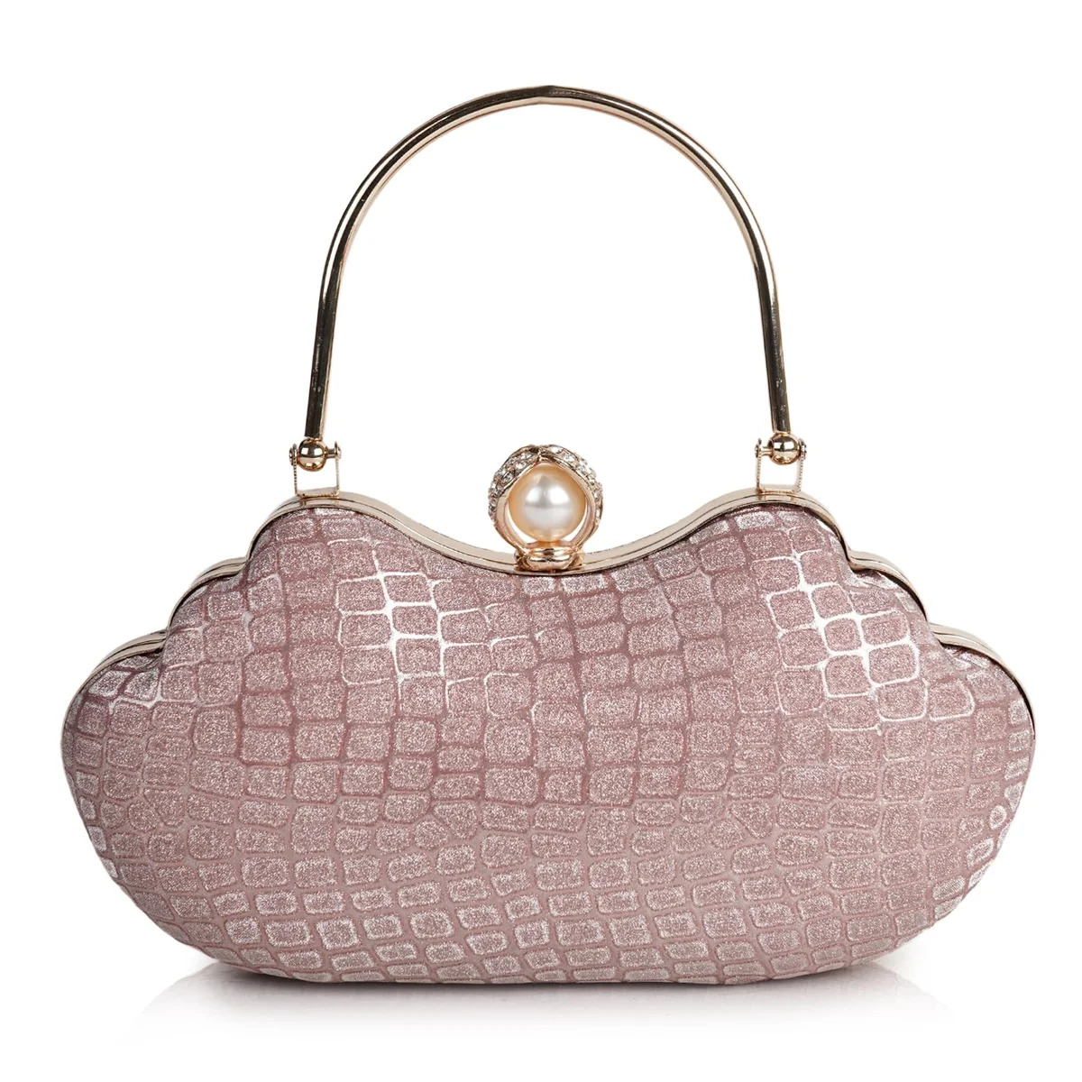 PU Classy Stylish Trending Elegant Design Gold Chain Strap Crossbody Ladies Women Shoulder Clutch