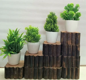 Ductor Unique Bonsai Artificial Green Plants, All Different Design Bonsai Wild Artificial Plant  with Pot
