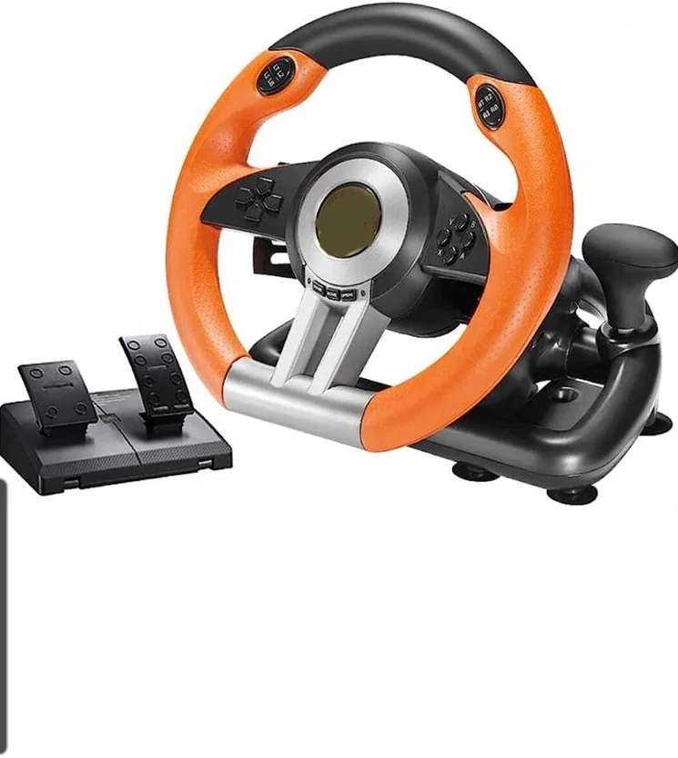 Clubics V3Steering Wheel with Brake Pedal Set Car Racin...