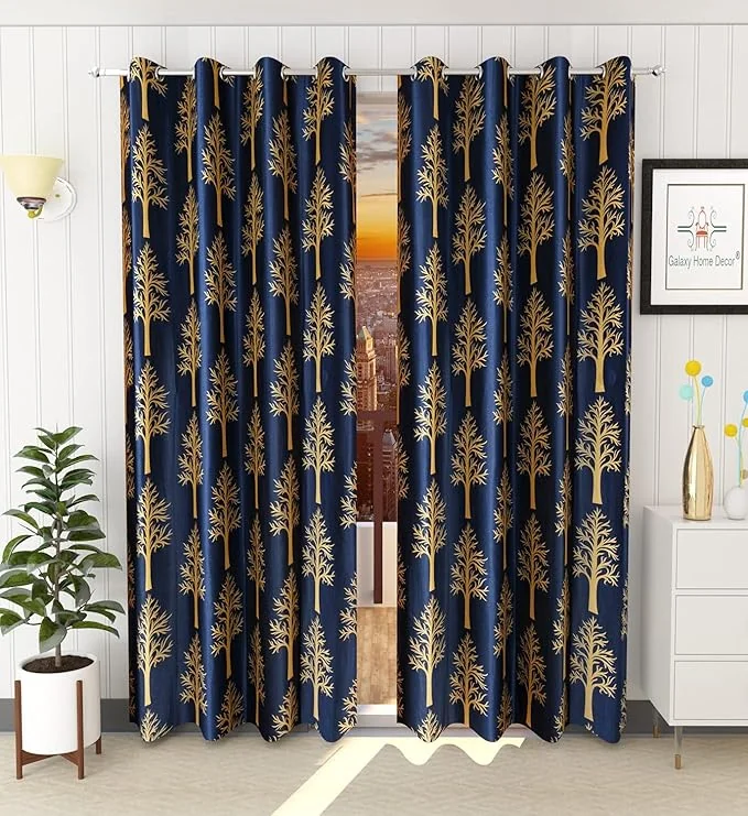 Galaxy Home Decor 1 Piece Tree Printed Curtains for Window 6 Feet, Blue (Blue, 6 Feet (1Pc)) - Best Price ₹238 at Amazon