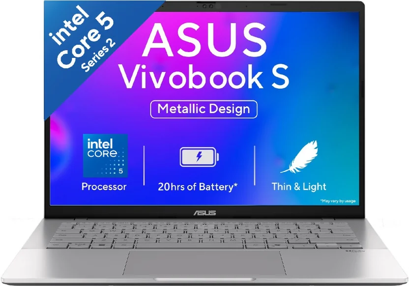 ASUS Vivobook S14 (2025)(i5 14th Gen) with Office 2024 + M365 Basic* Backlit Keyboard Intel Core 5 210...