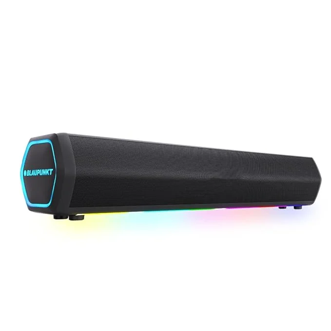Blaupunkt Newly Launched SBA20 Pro 25W Bluetooth Soundbar with 2000mAh Battery I RGB Lights I Honeycomb Design I AUX, Bluetooth, USB & TWS I BT Speaker for TV, Mobile, PC, Laptops - Best Price ₹1499 at Amazon