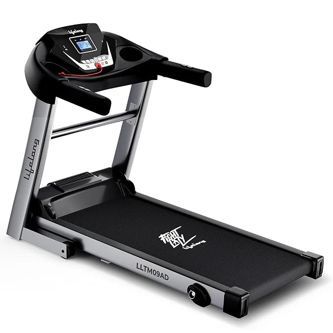 Lifelong FitPro LLTM09AD (4HP Peak) Motorized Treadmill for Home Use | 0.8–12 km/h Speed, 3-Level Incline, 12 Preset Programs | Foldable Soft-Drop, Whisper-Quiet DC Motor, Bluetooth & Speakers