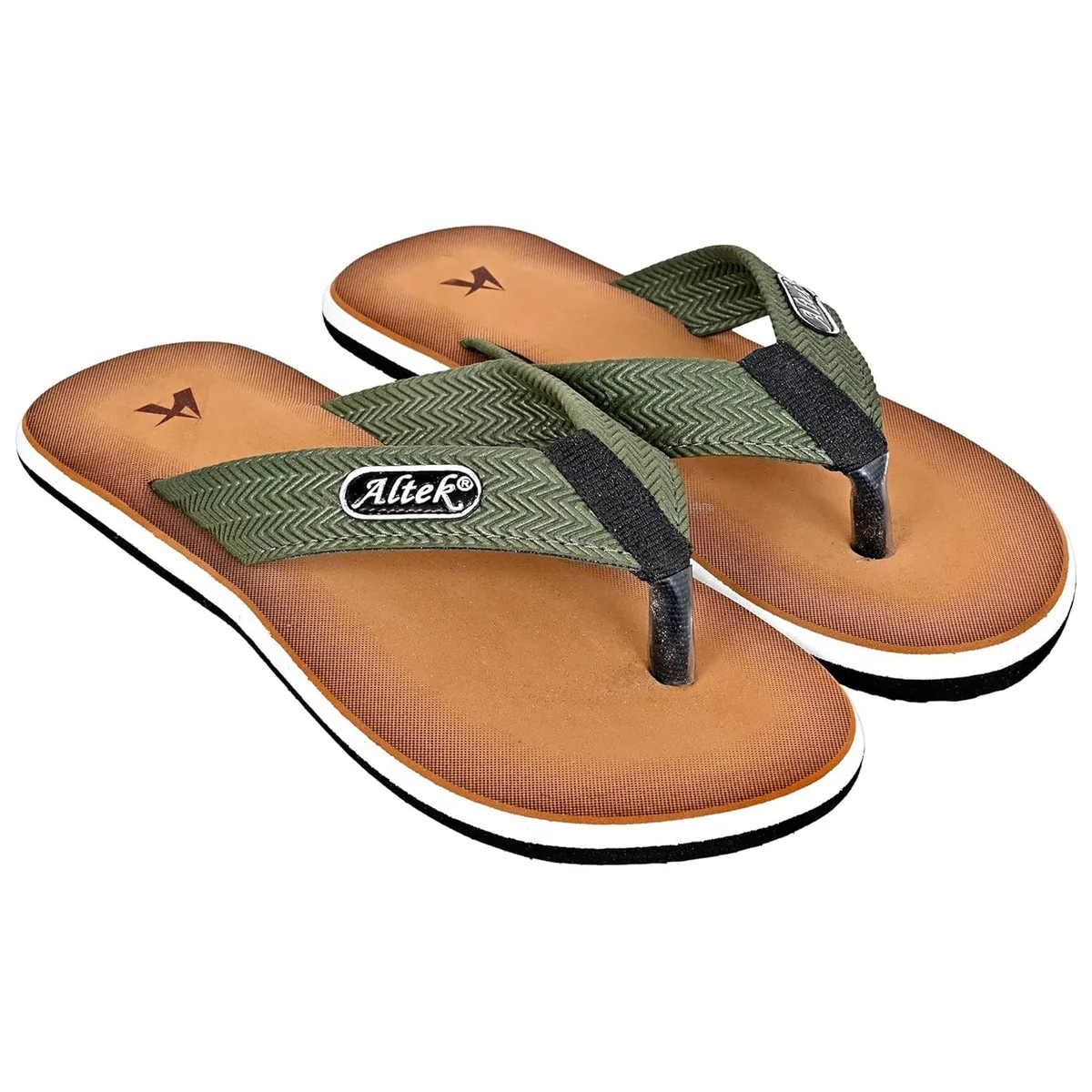 ALTEK Men's Rubber Sole Flip Flop Slippers Casual Light Weight and Stylish Comfortable Chappal (Green) - Best Price ₹449 at Amazon