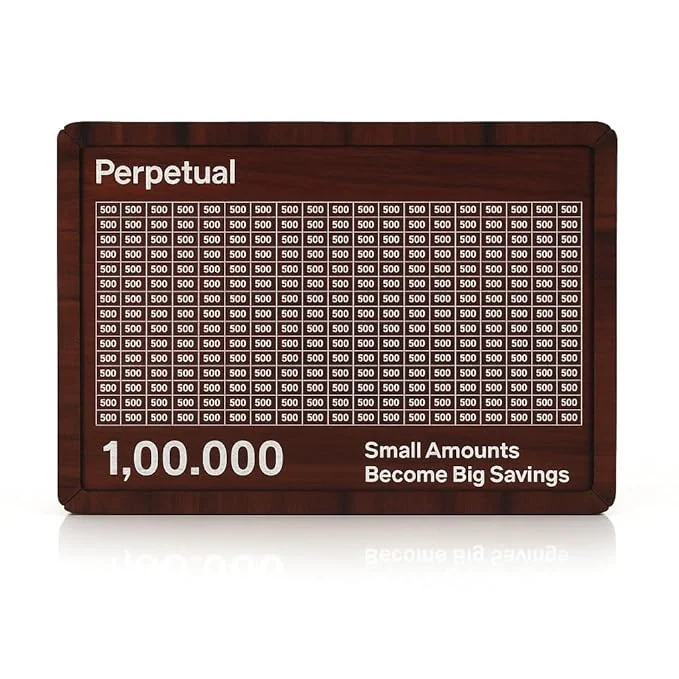 Perpetual Wooden Money Piggy Bank, Money Saving Box, Gullak with Saving Chart,100000 Cash Collection Bank for Kids and Adults - Best Price ₹298 at Amazon