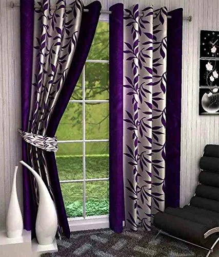 Srk Trendz 1 Piece Kolawari Polyester Eyelet Window Curtain (Purple-Lite, 4 x 5) - Best Price ₹89 at Amazon
