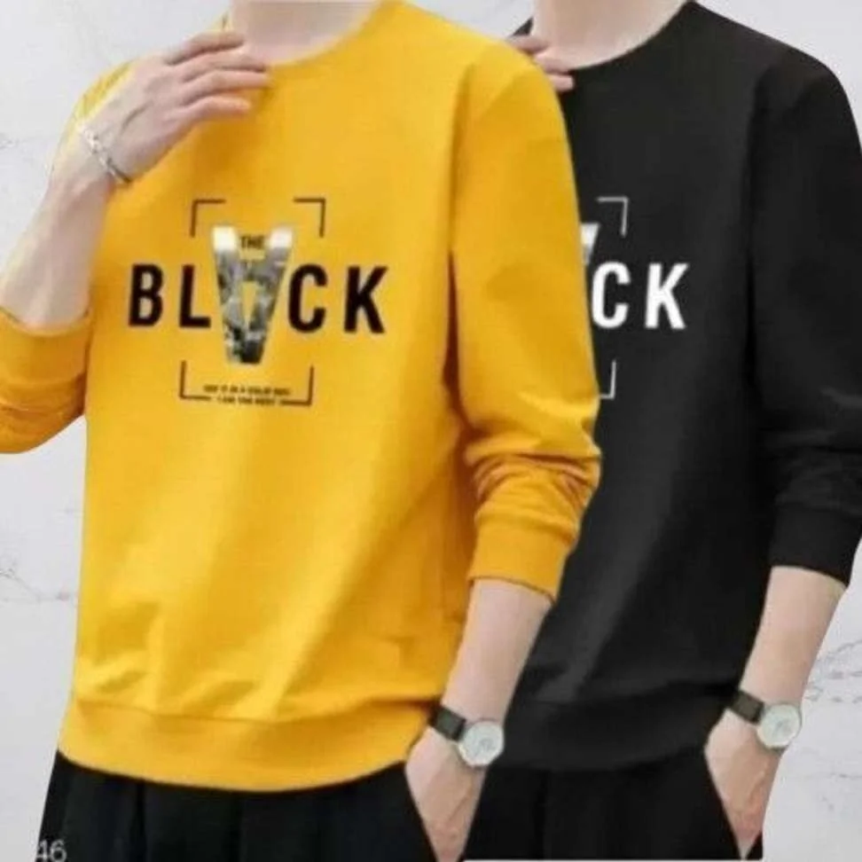 Printed Men Black, Yellow T-Shirt