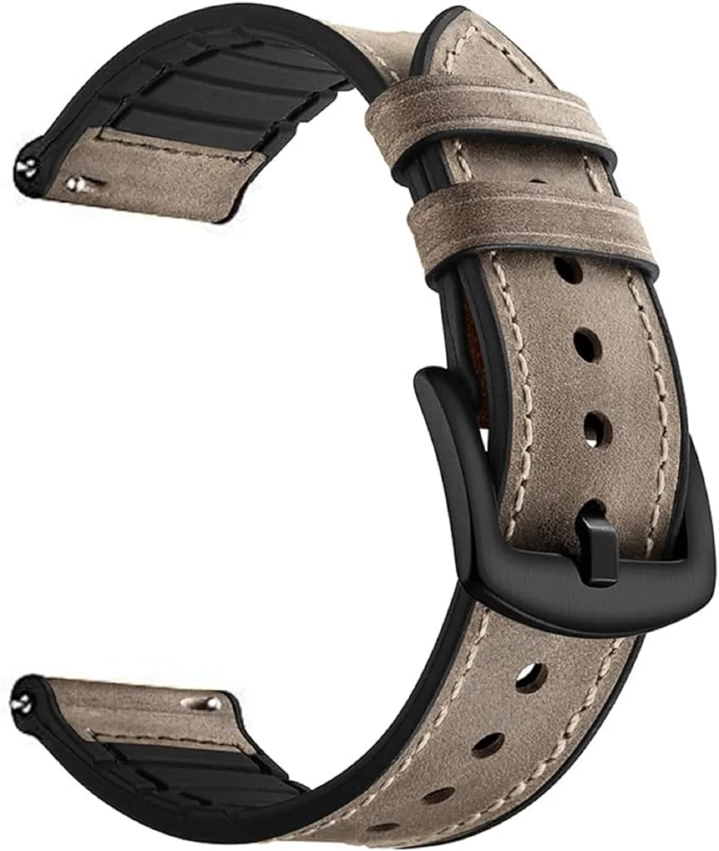 PEFKO PSS94 22MM Hybrid Faux Leather Belt Loop Bands / Straps Compatible with Noise Colorfit Pulse 2 Max / Huawei GT2(46mm) / Honor Magic Watch 2(46mm) / Noise Pulse Go Buzz / Boat Flash / Xtend / Xtend Pro / Noise Colorfit Ultra Fireboltt Rage / Fireboltt Phoenix / Noise Colorfit Pulse Grand / Noise Colorfit Pulse 2 Max Smart Watch & All 22mm lug Watches