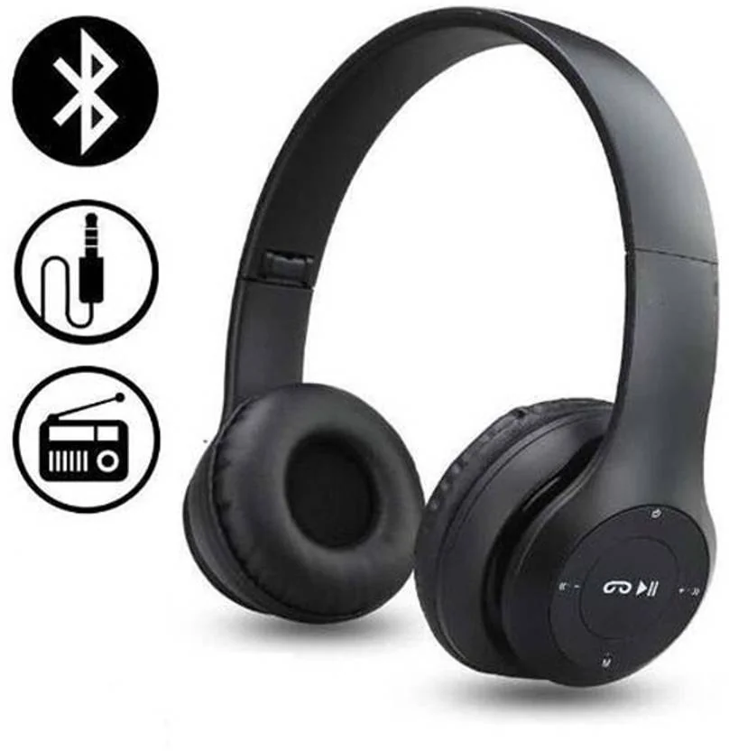 Techpunch COMFORTABLE EAR PADS WIRELESS HEADPHONE WITH AUX SUPPORT COMPATIBLE DEVICE. Bluetooth & Wired  (Black, On the Ear) - Best Price ₹285 at Flipkart