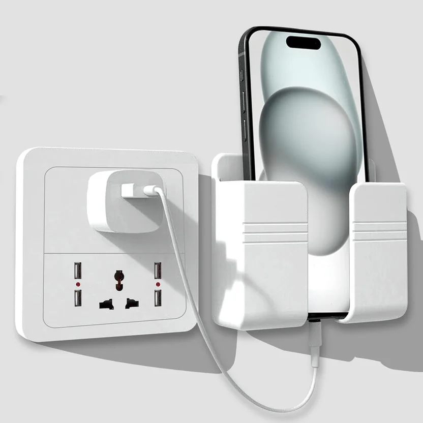 thekiteco. White Wall Mounted Mobile Holder Storage Cas...