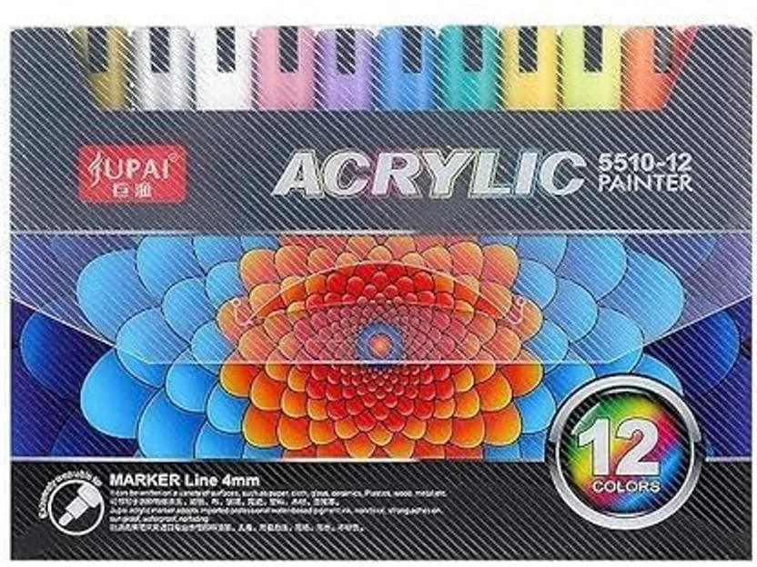 SHUANG YOU Paint Marker Pens 12 Colors Premium Waterpro...