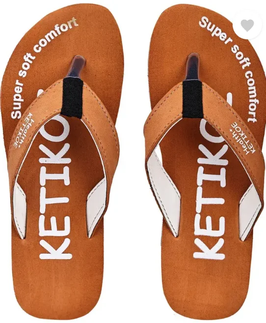 KETIKOE Women's Slipper Ortho-Care Trending Colorful Printed Flip Flops (Pack of 1) Women Slippers  (Tan , 5)