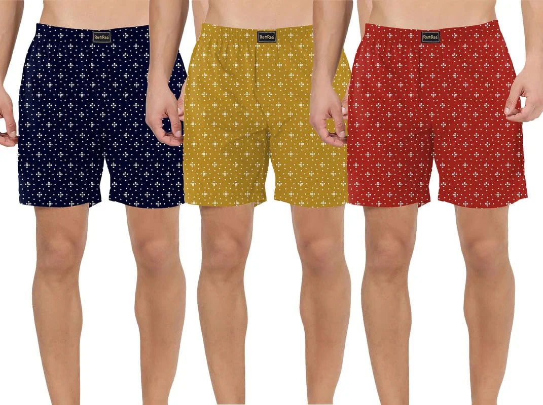 Alenza Mens Pure Cotton Boxer Shorts in Different Color (Pack of 1 Piece)