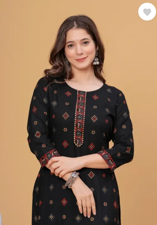 Dressar Women Printed Viscose Rayon A-line Kurta  (Black) - Best Price ₹353 at Flipkart