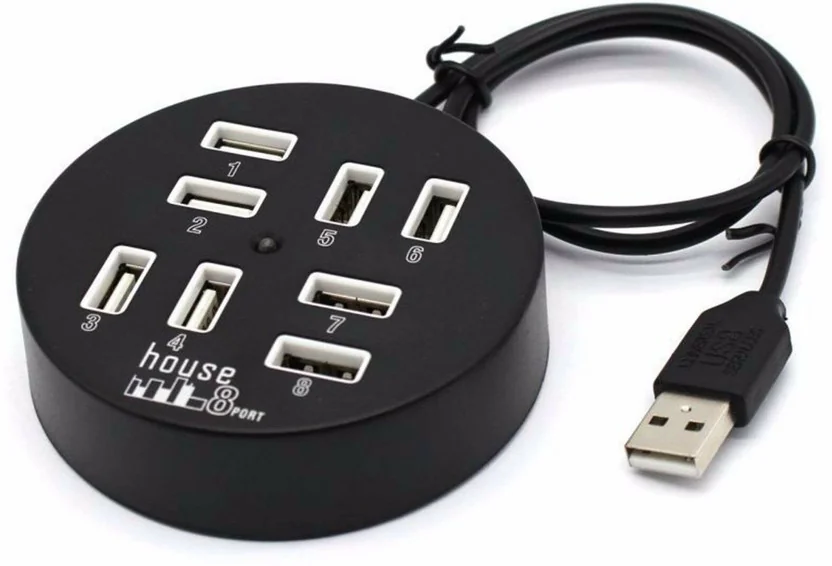 GLAMAXY 8 Port USB Hub Portable Hub Round 8-Port USB 2....