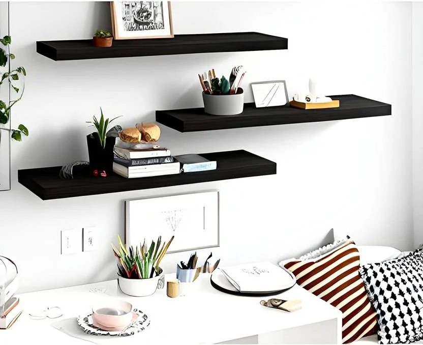 FUTURE GENERATION V GROUP Shelf for books,wall mounted shelf wall mount shelf,wall shelf MDF (Medium Density Fiber) Wall Shelf  (Number of Shelves - 3, Black) - Best Price ₹378 at Flipkart