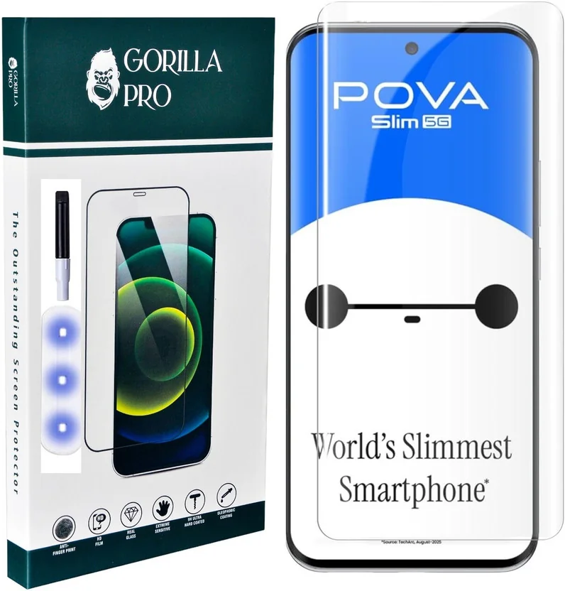 GORILLA PRO Edge To Edge Tempered Glass for Tecno Pova ...
