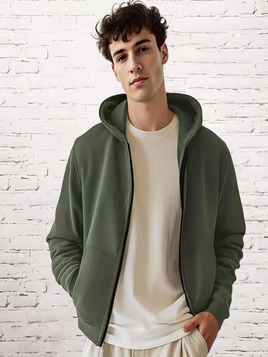Kasendra Men Hooded Solid Bomber Jacket