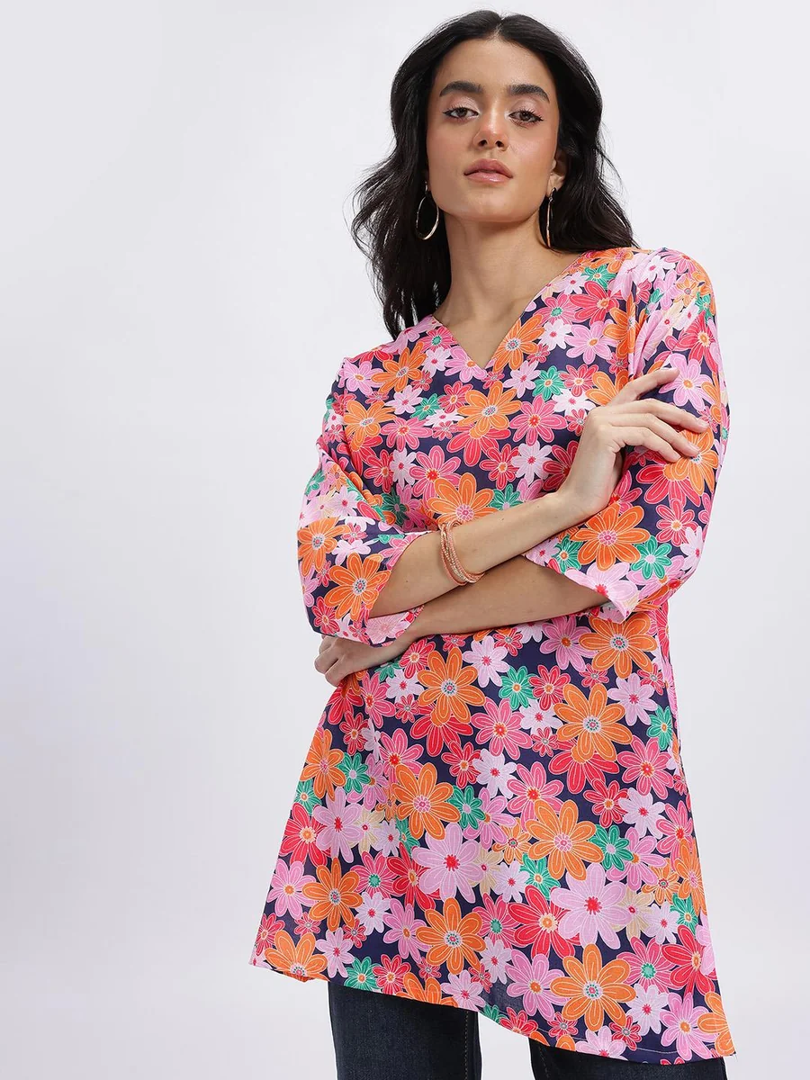 Floral Print A-Line Kurti - Best Price ₹174 at Myntra