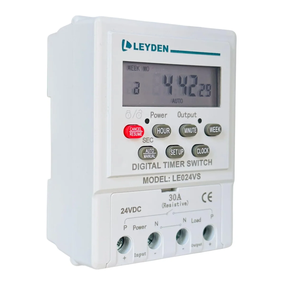 LEYDEN® LE024VS, 24VDC, Digital Timer Switch 24 on Off Programs & Cyclic Timer for DC Light, Motor, Bell, Siren, Fan, Fogger, Hydroponic, Drip Irrigation & Other Application