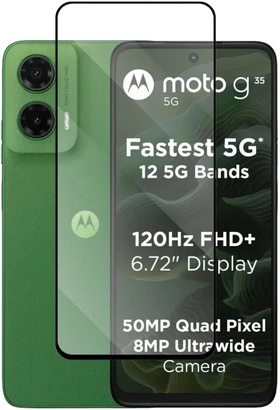 KWINE CASE Edge To Edge Tempered Glass for MOTOROLA g35...