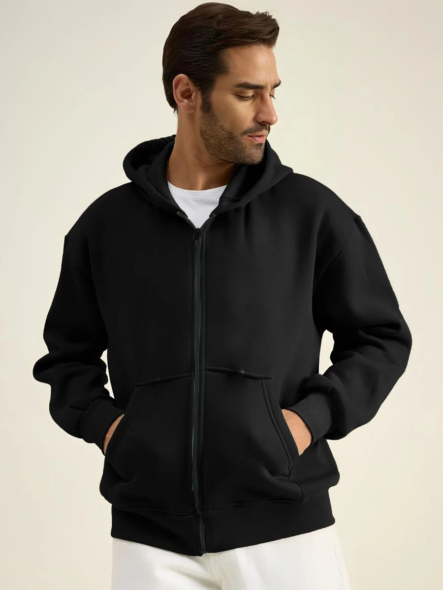 Kasendra Men Fleece Lightweight Open Front Jacket