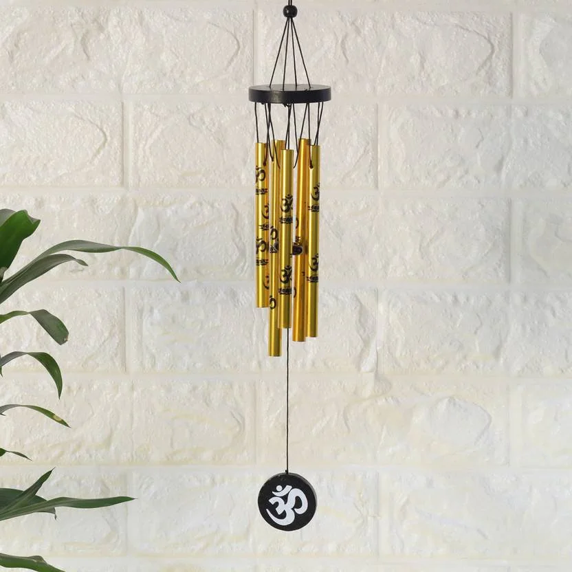 Ryme Vastu / Feng Shui Om Wind Chimes Metal Rods / Pipes for Home Brass Windchime  (42 cm, Gold) - Best Price ₹186 at Flipkart