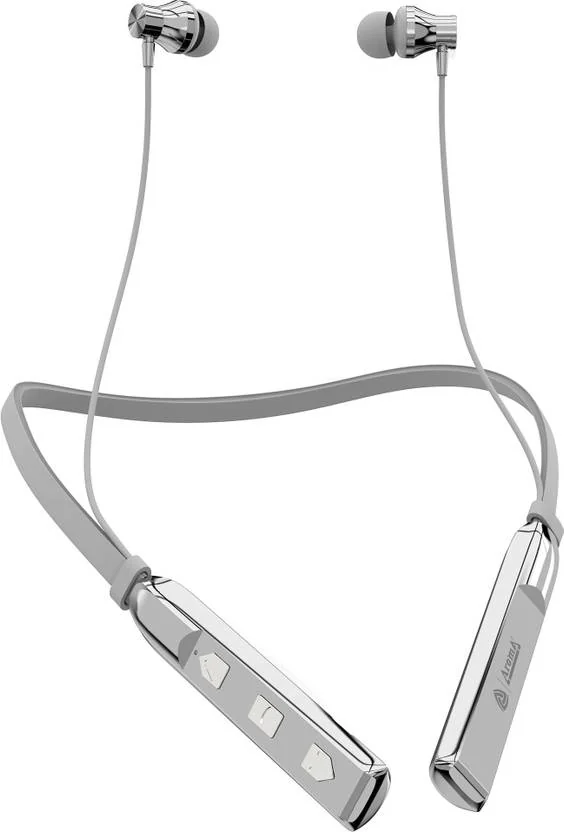 Aroma NB119 Titanium Upto 48Hr Playtime*, Fast Charging, Dual Pairing Neckband Bluetooth  (Silver, In the Ear) - Best Price ₹499 at Flipkart