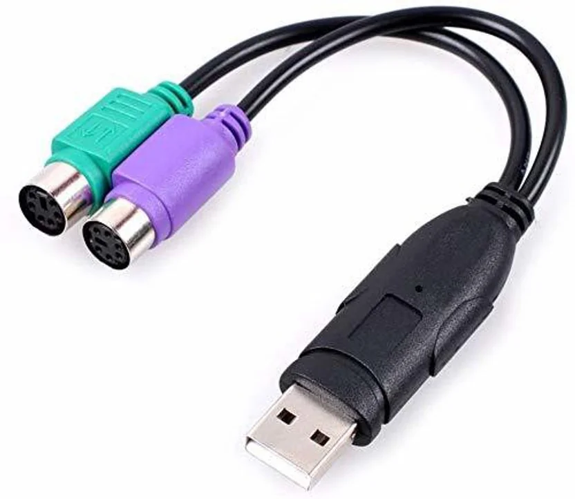 LipiWorld USB to Ps2 USB Male to Dual PS/2 Female Adapt...