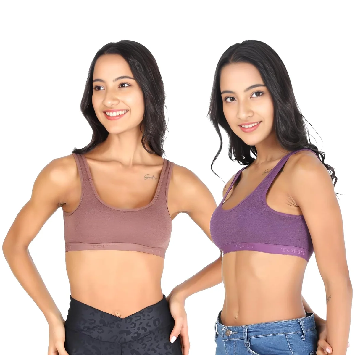 Girl's Beginners Bra, Wide Strap Stretch Cotton Non-Padded Wire Free Beginners Bra, Ideal for Teenage Girls and Women