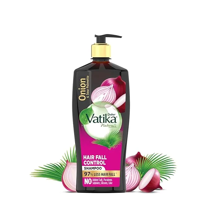Dabur Vatika Onion Hair Fall Control Shampoo - 640ml | Up to 97% Hair Fall Reduction I With Onion and Saw Palmetto I No Nasties Shampoo | Fortified with Vitamin E & Pro-Vitamin B5 - Best Price ₹499 at Amazon
