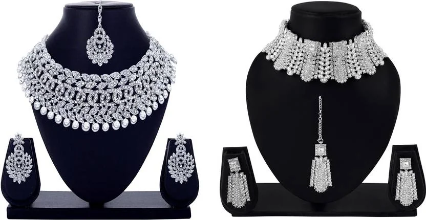 Rhymee Alloy Rhodium White Jewel Set  (Pack of 1) - Best Price ₹453 at Flipkart