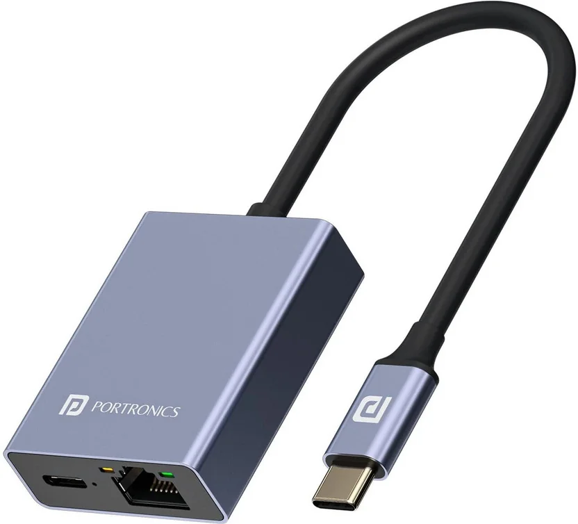 Portronics Mport 30M Type-C to 100W PD & RJ45 Ethernet ...