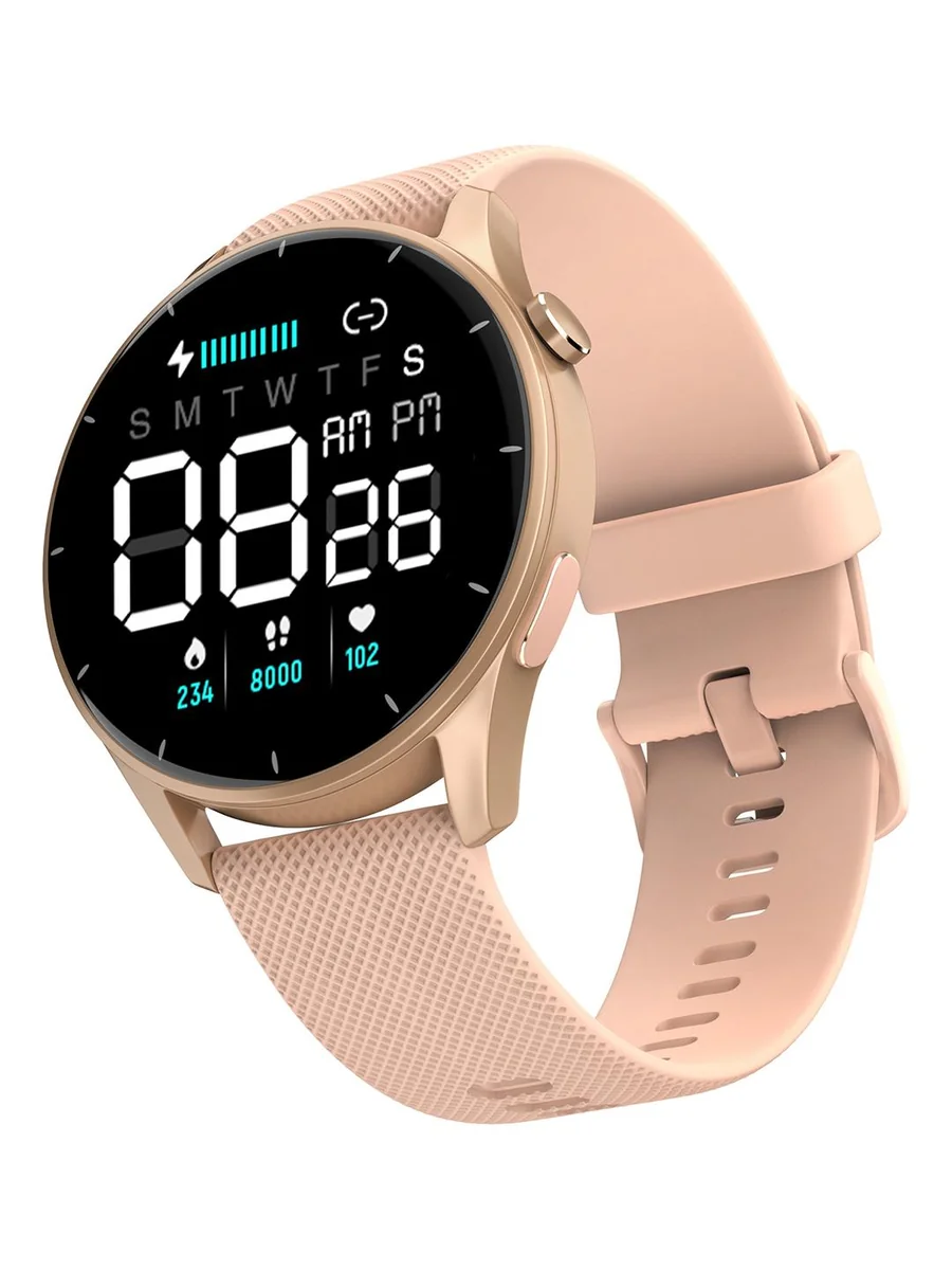 Noise Crew With BT Calling & Metallic Finish IP68 Rating 1.38" Round Display Smartwatch