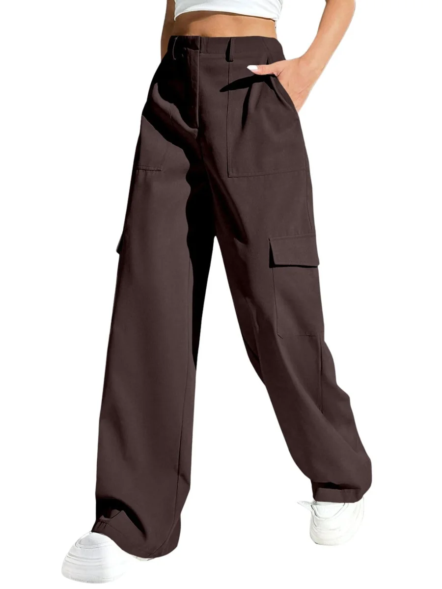 Cargo Pants For Woman | Trousers For Womans |High Waist Cotton Trouser for Women – Flared Parachute Pants with Side Pockets |Womens Cargo Pant | Elegant for College & Events (Available in Plus Size)