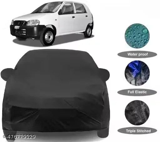 RPG HUB Car Cover For Maruti Suzuki Alto (With Mirror Pockets) (Black)
