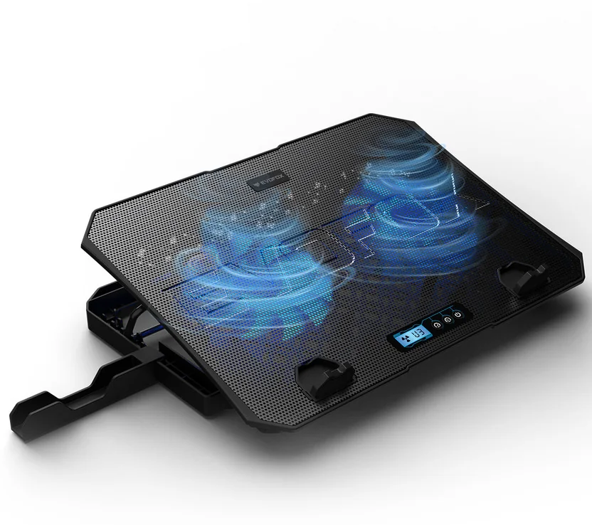 EVOFOX Frost Plus Dual Fans Blue Backlight, LCD Display...