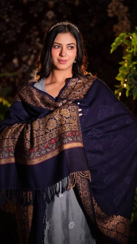 STSHAWLS Acrylic Self Design Women Shawl  (Multicolor) - Best Price ₹402 at Flipkart