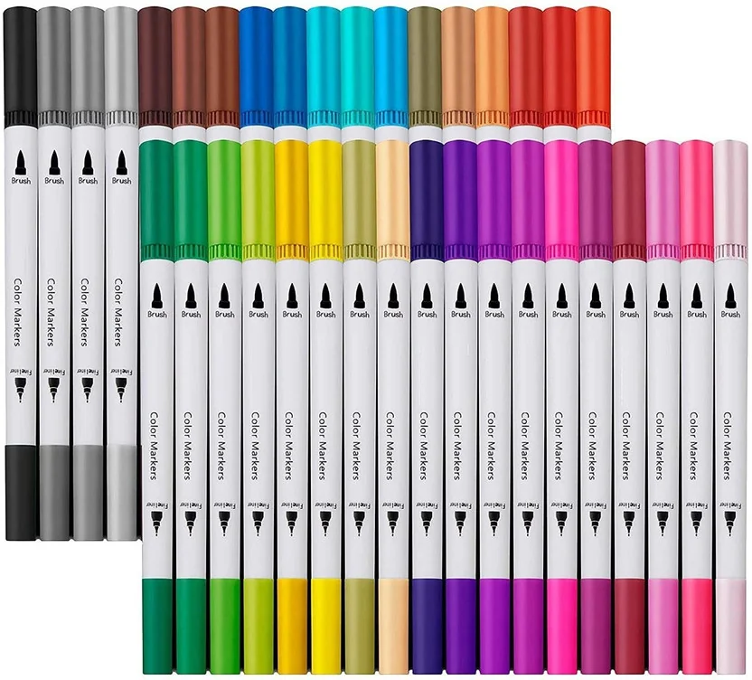 Kandle 36 Pcs Dual Tip Brush Marker Pens Fine Tip Marke...