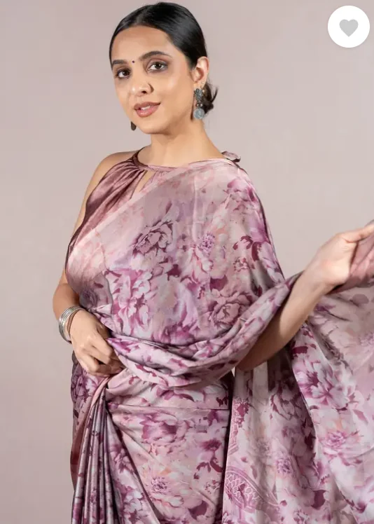 MIRCHI FASHION Printed, Floral Print Daily Wear Chiffon, Georgette Saree  (Pink, Magenta)
