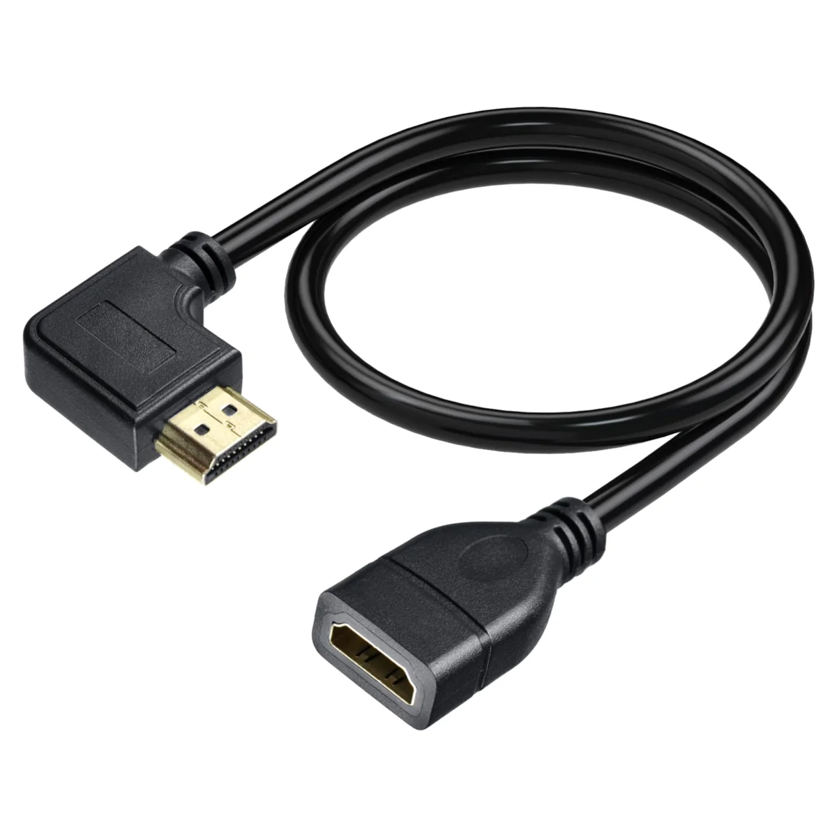 Storite 22cm High Speed Right Angle 90Degree HDMI Male to Female for Laptop/PC, LCD/LED TV