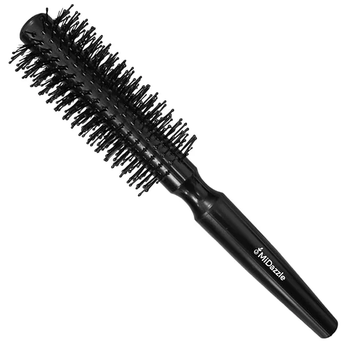Midazzle Premium Round Hair Brush | Styling, Detangling and Grooming Hair Bursh for Men and Women | Straightens & Detangles Curly Hairs | Reduces Hair Breakage and Promotes Hair Growth | Best Hair Brush for All Hair Types (MIHB0040)