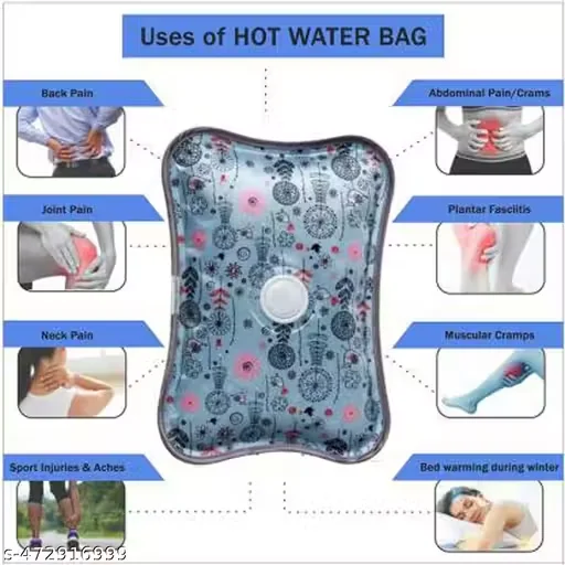 Electric Hot Water Bag Heating Pad for Back Pain Period Cramps Hot Bags for Pain Relief Hot Pack Bag Electric Water Bottle Hot Gel Bag (Multicolor)