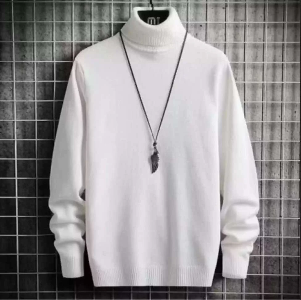 Solid High Neck Casual Women Wool Blend White Sweater - Best Price ₹189 at Shopsy